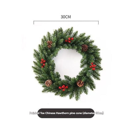 Christmas wreath, artificial wreath, red berries, pine cones, 30CM wreath, Christmas decoration, festive home decor, wreath for door, holiday centrepiece - Red - Size 30CM