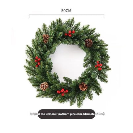 Christmas wreath, artificial wreath, red berries, pine cones, 30CM wreath, Christmas decoration, festive home decor, wreath for door, holiday centrepiece - Red - Size 30CM