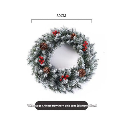 Christmas wreath, artificial wreath, red berries, pine cones, 30CM wreath, Christmas decoration, festive home decor, wreath for door, holiday centrepiece - Red - Size 40CM