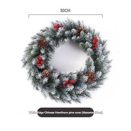 Christmas wreath, artificial wreath, red berries, pine cones, 30CM wreath, Christmas decoration, festive home decor, wreath for door, holiday centrepiece - Red - Size 40CM