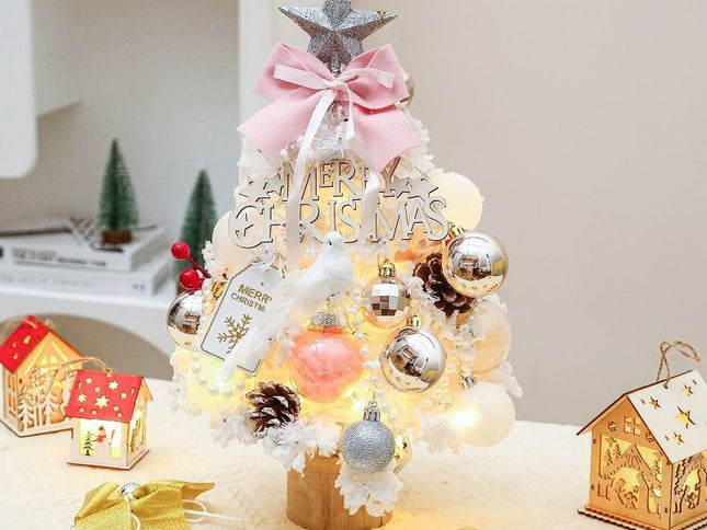 Mini Flocked Pink Christmas Tree Set ‚Äì Size 2