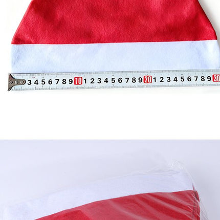 adult christmas hats, christmas party hats, outdoor christmas decorations, festive hats, santa hats, christmas accessories, red and white santa hat, fluffy pom pom hat - Red - Size 20PCS