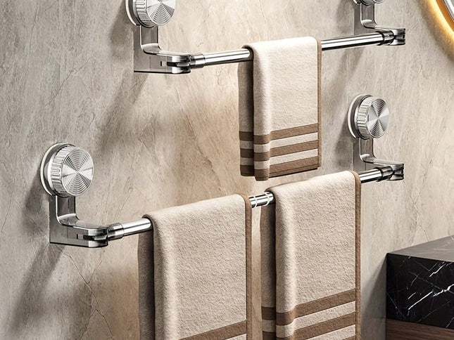 Stainless steel non-drilling towel rack, retractable bathroom suction cup storage rack, strong adhesive strong load-bearing, multi-function shower rack suitable for shower room, balcony storage, home storage god