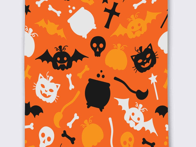 Halloween Throw Blanket Cozy Microfiber Blanket Soft Flannel Throw Festive Home Pumpkin Bat - Orange - Size 180cm*200cm