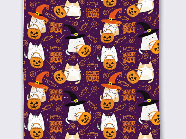Halloween Throw Blanket Cozy Microfiber Blanket Soft Flannel Throw Festive Home Pumpkin Ghost - Purple - Size 180cm*200cm