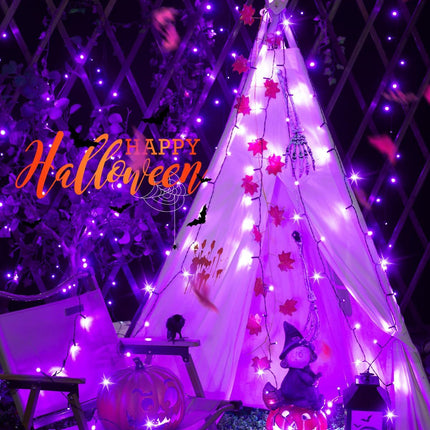 Solar String Lights Outdoor, 2 Pack LED Solar Outdoor Lights | Solar Fairy Lights with 8 Lighting Modes, Waterproof Solar Christmas Halloween  Lights for Outside Tree Garden Balcony Gazebo Party - Purple - Size 72ft 200-LED String Light