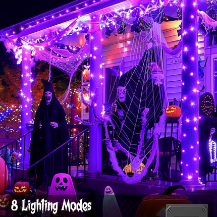 Solar String Lights Outdoor, 2 Pack LED Solar Outdoor Lights | Solar Fairy Lights with 8 Lighting Modes, Waterproof Solar Christmas Halloween  Lights for Outside Tree Garden Balcony Gazebo Party - Purple - Size 72ft 200-LED String Light