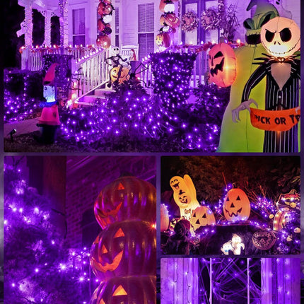 Solar String Lights Outdoor, 2 Pack LED Solar Outdoor Lights | Solar Fairy Lights with 8 Lighting Modes, Waterproof Solar Christmas Halloween  Lights for Outside Tree Garden Balcony Gazebo Party - Purple - Size 105ft 300-LED String Light