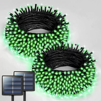 Solar String Lights Outdoor, 2 Pack LED Solar Outdoor Lights | Solar Fairy Lights with 8 Lighting Modes, Waterproof Solar Christmas Halloween  Lights for Outside Tree Garden Balcony Gazebo Party - Green - Size 72ft 200-LED String Light