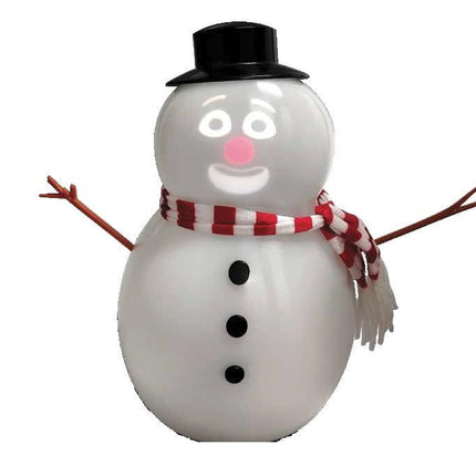 Talking Animated Snowman with Built in Projector & Speaker, Moving Mouth, Light Up Face, Plug & Play Christmas Holiday Decoration - White - Size 20cm