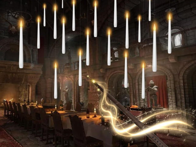 Flameless LED Floating Candles with Wand Remote ‚Äì 20 Pieces, White