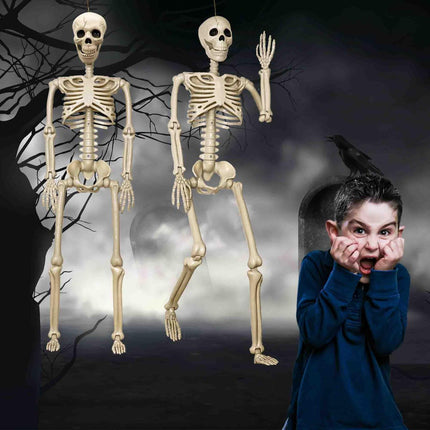 Halloween Skeleton 36-Inch Skeleton Poseable Skeleton Halloween Decorations - White - Size 2 Pcs