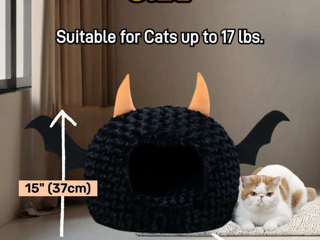 Funny Cat Bed Halloween Large Cat Cave Nest Warm Cute Kitten Bed Mattress Cartoon Ultra Soft Plush Removable Cushion