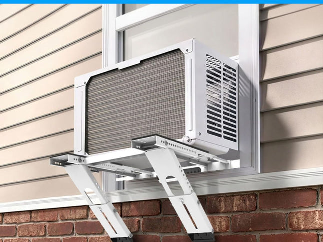 Universal Window Air Conditioner Support Bracket, No Drilling Heavy-Duty AC Window Bracket Supports Up to 200lbs for 5,000-24,000 BTU AC Units, Fits Single or Double Hung Windows