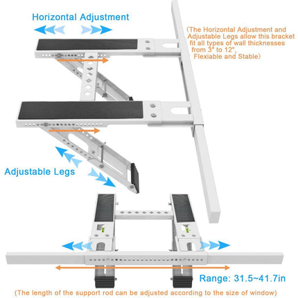 No-Drill Window Air Conditioner Support Bracket ‚Äì 200lbs Capacity, Fits 5,000‚Äì24,000 BTU Units