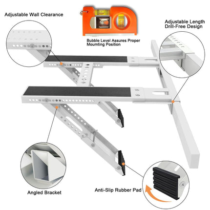 No-Drill Window Air Conditioner Support Bracket ‚Äì 200lbs Capacity, Fits 5,000‚Äì24,000 BTU Units