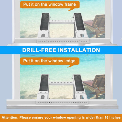 No-Drill Window Air Conditioner Support Bracket ‚Äì 200lbs Capacity, Fits 5,000‚Äì24,000 BTU Units