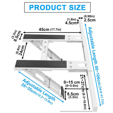 No-Drill Window Air Conditioner Support Bracket ‚Äì 200lbs Capacity, Fits 5,000‚Äì24,000 BTU Units