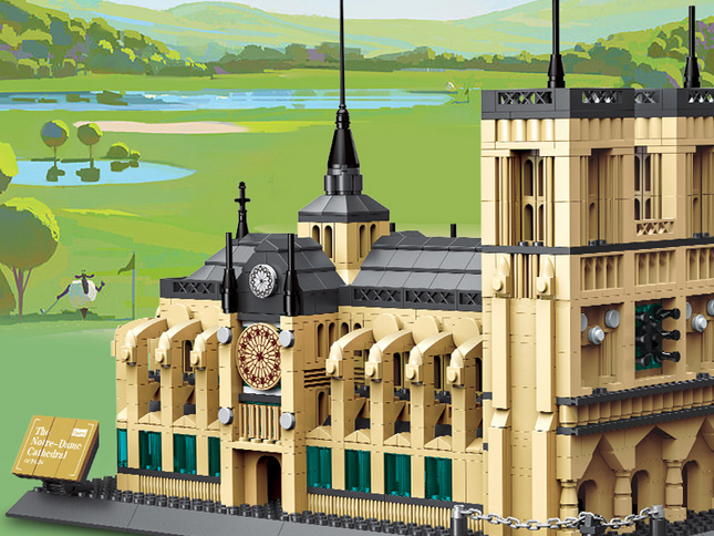 Notre-Dame Cathedral Mini Building Blocks Model ‚Äì Beige