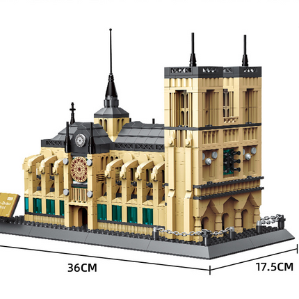 Notre-Dame Cathedral of Paris Mini Building Blocks Model – Iconic Gothic Landmark for Home Display, Educational Play & Gift-Giving (Beige) | Other Architectural Models Available In-Store