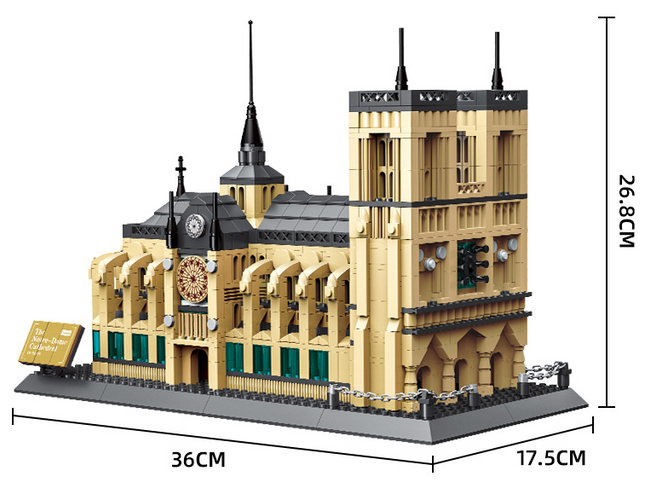 Notre-Dame Cathedral Mini Building Blocks Model ‚Äì Beige