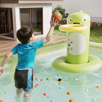 Inflatable Swimming Pool 300×175×56cm with Canopy & Dinosaur Spray – Kids Outdoor Water Play Set for Backyard, Garden, Summer Fun (Green)