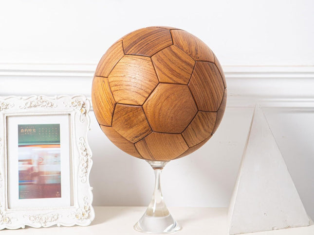 Handcrafted Wooden Football Puzzle ‚Äì 3D Mortise and Tenon Soccer Ball Assembly Kit |Walnut , Beech Wood | DIY Gift for Adults, Kids & Football Fans