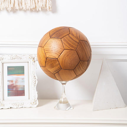 Handcrafted Wooden Football Puzzle – 3D Mortise and Tenon Soccer Ball Assembly Kit | Solid Teak, Beech Wood | DIY Gift for Adults, Kids & Football Fans