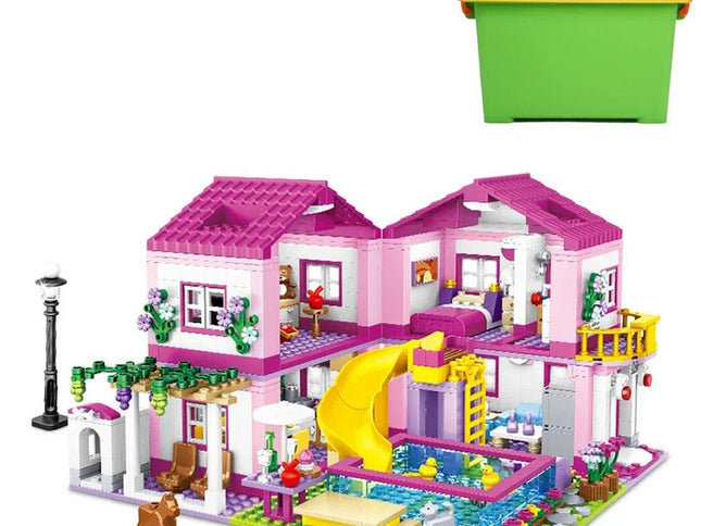 City Villa Castle Building Blocks Set With Pool