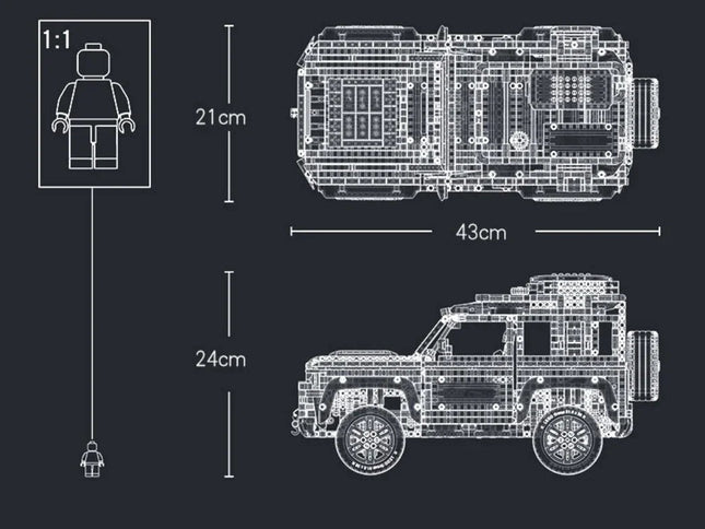 Technical Rover Defender Collector'S Building Blocks Set