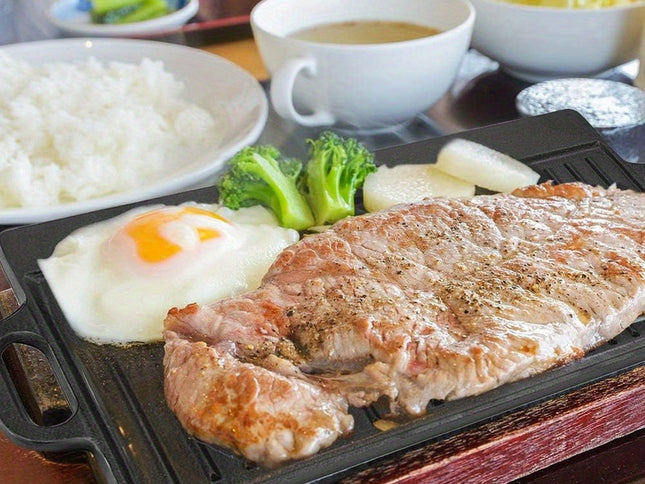 Non-Stick Cast Iron Griddle Pan, Double-Sided Grill