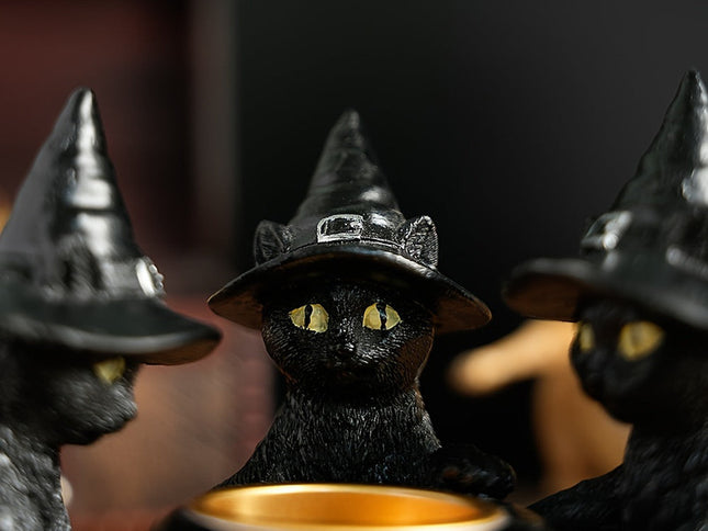 Halloween Witch Cat Sculpture Figurine