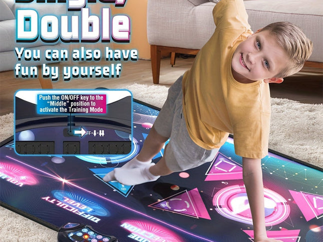 Double Dance Mat Music Light Exercise Toy