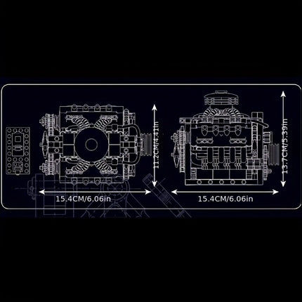 V8 Engine Simulation Model Blocks
