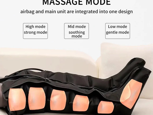 360 Air Pressure Leg Massager Boots with Remote Black