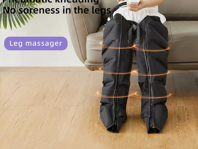 360 Air Pressure Leg Massager Boots with Remote Black