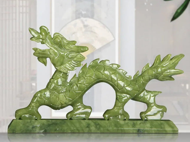 Feng Shui Elegance: Chinese Zodiac Dragon Jade Ornaments
