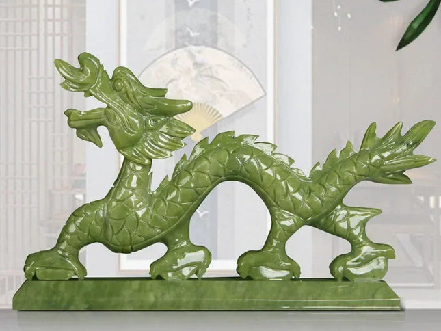 Feng Shui Elegance: Chinese Zodiac Dragon Jade Ornaments