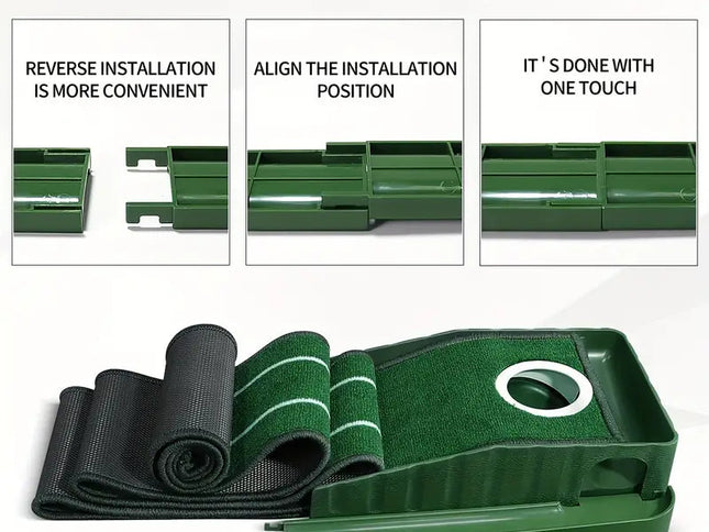 Compact Edition Portable Golf Putting Training Mat