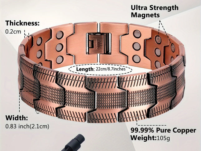 3X Strong Copper Magnetic Bracelet for Men