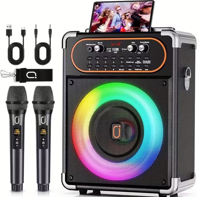 Wireless Karaoke Machine with Dual Microphones