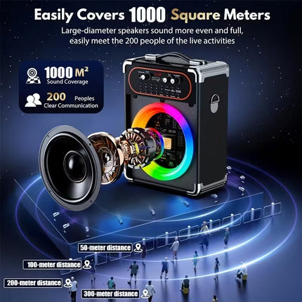 Wireless Karaoke Machine with Dual Microphones