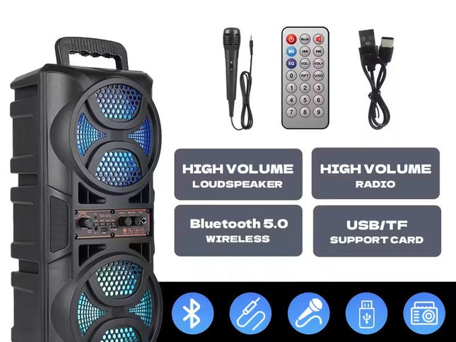 3000W Portable Wireless Speaker with Dual Subwoofers