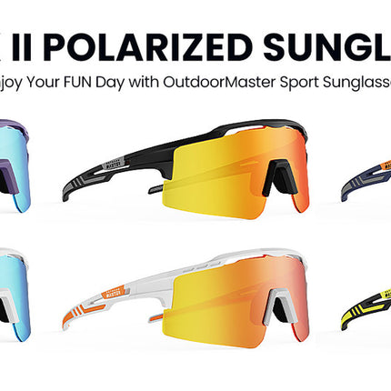 OutdoorMaster Hawk II Polarized Sports Sunglasses for Men Women, TAC 100% UV400 Protection TR90 Frame Cycling Sunglasses, Baseball Running Fishing Golf Glasses-White Frame+revo Blue Cat.3