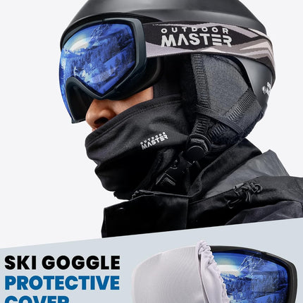 OutdoorMaster Ski Goggles with Cover Snowboard Snow Goggles OTG Anti-Fog -100% UV Protection-OM-18