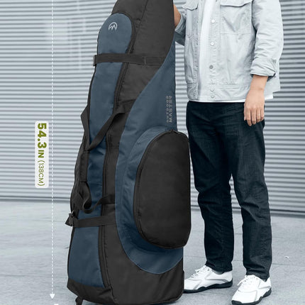 OutdoorMaster Padded Golf Club Travel Bag with Wheels, 900D Heavy Duty Oxford Waterproof -Alligators-Blue