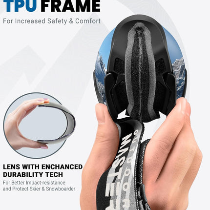 OutdoorMaster Ski Goggles with Cover Snowboard Snow Goggles OTG Anti-Fog -100% UV Protection-OM-18