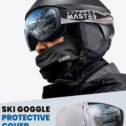 OutdoorMaster Ski Goggles with Cover Snowboard Snow Goggles OTG Anti-Fog -100% UV Protection-OM-18