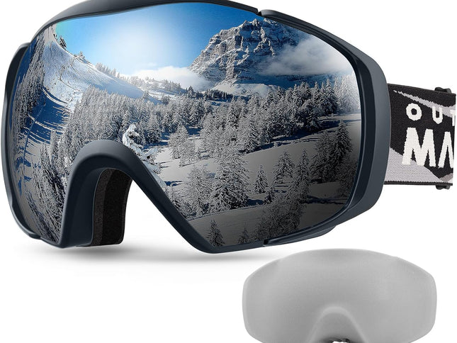 OutdoorMaster Ski Goggles with Cover Snowboard Snow Goggles OTG Anti-Fog -100% UV Protection-OM-18