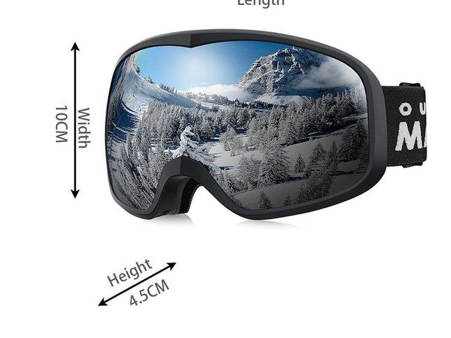 OutdoorMaster Owl Ski Goggles OTG, Snow Snowboard Goggles for Men Women Youth, Anti-Fog, 100% UV Protection-OM-72